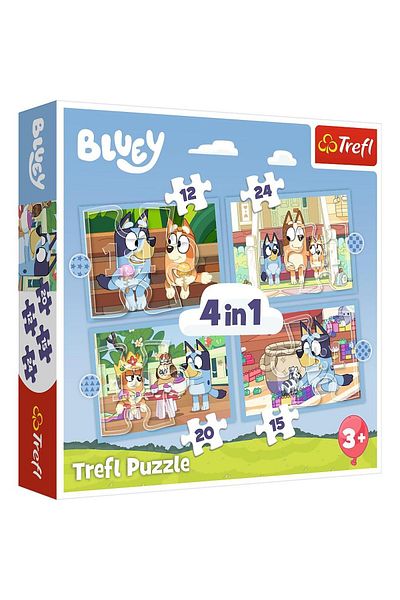 Trefl Trefl 4 in 1 Puzzle Bluey's World, 12/15/20/24 pieces