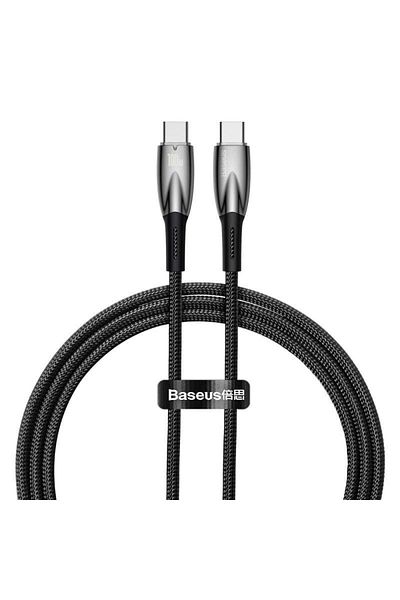 Baseus Data cable Baseus Glimmer, 2x USB Type-C, Fast Charge, PD 100W, 1m, Black