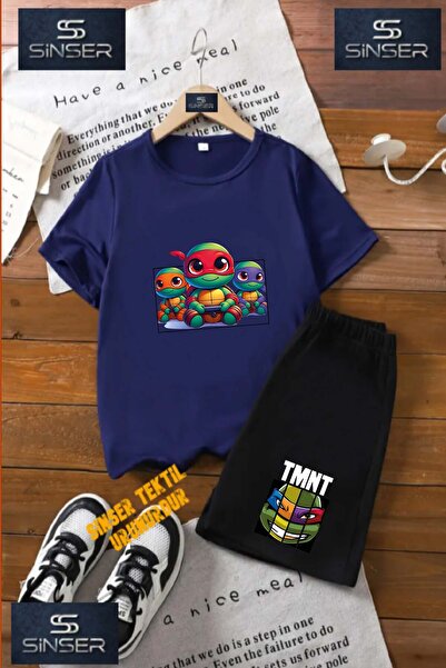 SS SİNSER Tricou cu gât rotund cu imprimeu special pentru copii „NINJA KAPLUM...