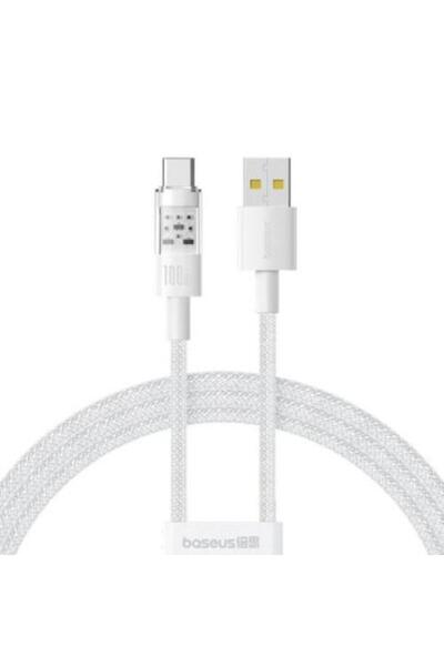 Baseus Cablu alimentare si date Baseus Gem, Fast Charging Data Cable pentru smartphone, 100 W, 2m (Alb)