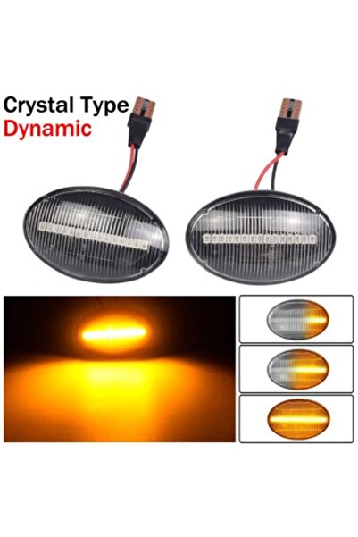 Opel Σετ 2 δυναμικών φλας LED με διαφανές γυαλί, ειδικά για Opel Astra F, Corsa B, Corsa C,