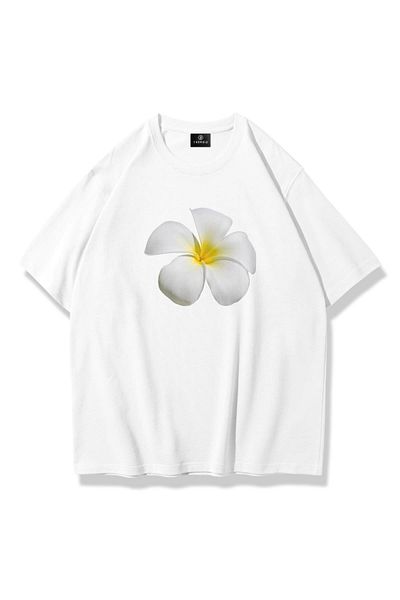 Trendiz Women's White Flower Tshirt White