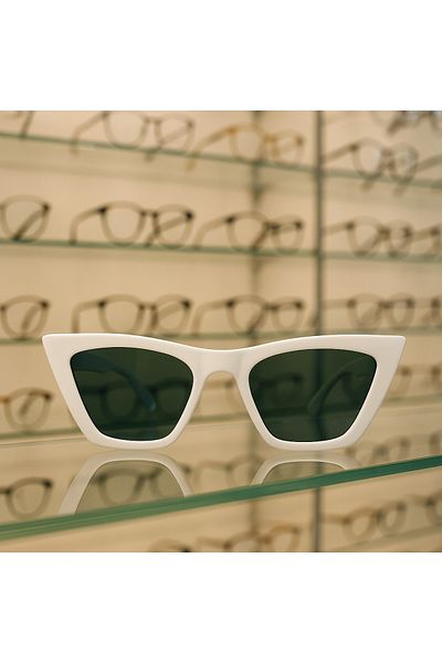 CHANCE GİFT White Rimmed Cat Eye Girls' Glasses Trend Sunglasses Uv400 Children's Fashion Style