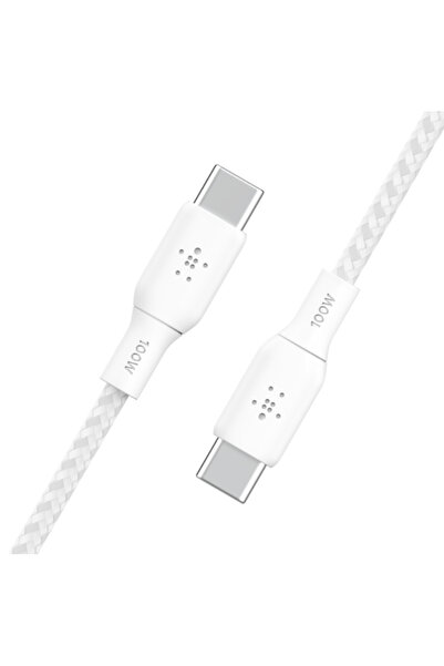 Belkin Καλώδιο σύνδεσης Belkin Braided USB-C/USB-C, 100W, 2m (Alb)