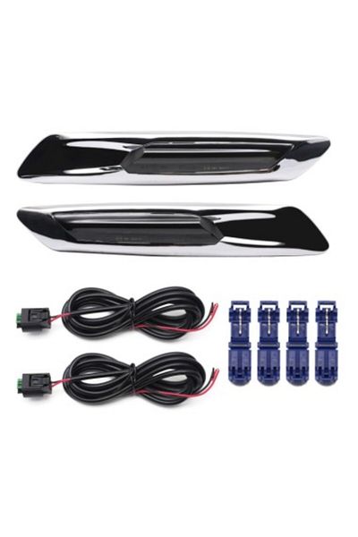 BMW Set de 2 semnalizatoare cromate cu LED, dinamice, secvențiale, fumurii, pentru BMW F10, F11, F07 fără facelift