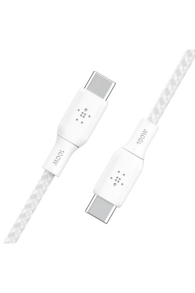 Belkin Cablu de date Belkin Boost Charge Braided, USB-C/USB-C, 3 m (Alb)