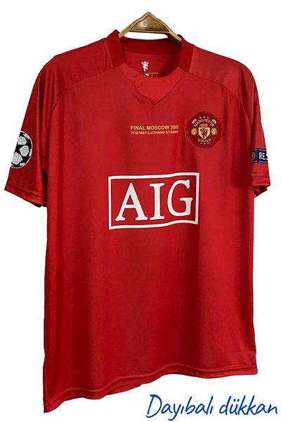 DAYIBALI DÜKKAN Dayibali Cristiano Ronaldo 2008 Short Sleeve Red Champions League Final Jersey