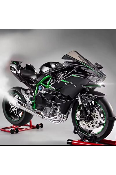 SCOWETTO Kawasaki H2r 1:6 Ölçek Motor Maket - Isikli Sesli Egzoz Dumanli