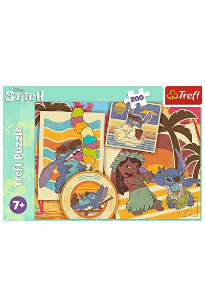 Trefl Trefl Puzzle, Disney Stitch, Na pláži s Lilo a Stitchem, 200 dílků