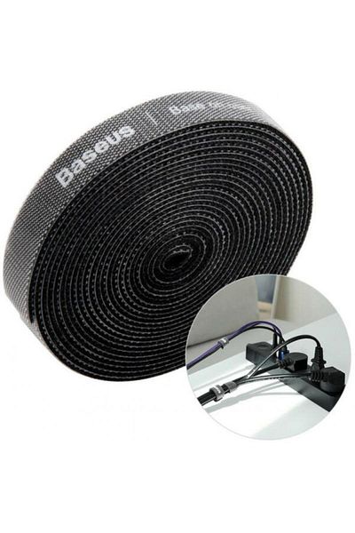 Baseus Cable management velcro tape, Baseus, 3 m, Black