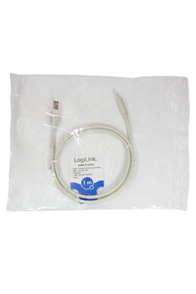 LogiLink USB Type C Male to USB-B 2.0 Male Printer Cable, Logilink, length 1m (White)