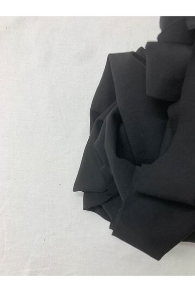 Yiğit Kumaş Flowing Flexible Suit Polyester Combed Fabric, Piece 100X160 cm Black Color