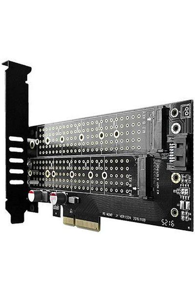 Axagon AXAGON PCEM2-D adapter, PCI-Express 3.0 x4 - 2 x M.2 SSD