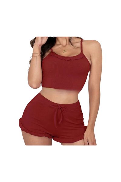 Star Fashion Women's summer pajamas, 2 pieces, bustier and shorts