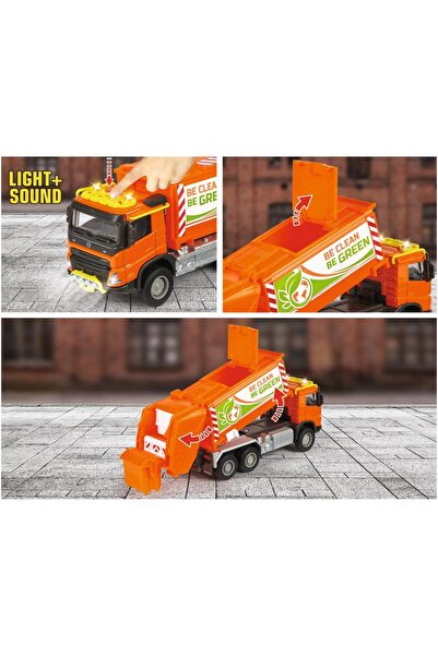Majorette Majorette garbage truck - Volvo Truck Garbge Collector, 19 cm, with lights and sounds