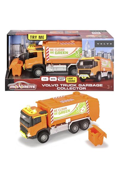 Majorette Majorette garbage truck - Volvo Truck Garbge Collector, 19 cm, with lights and sounds