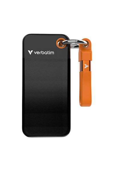 Verbatim Verbatim Pocket External SSD, 1TB, USB 3.2 Gen 2 (Black/Orange)