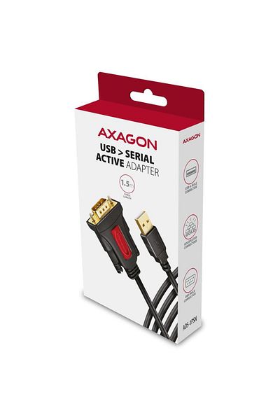 Axagon Cablu Axagon ADS-1PSN, USB - serial RS-232, chipset Prolific PL2303GT, 1.5m, Negru