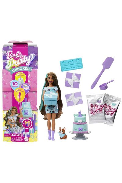 Barbie Barbie Party Unboxed Reveal Doll, Brunette