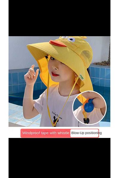 EMKSHOP Uv Protection Extra Wide Children's Hat with Whistle (3-10 Years) (Breathable Fabric)