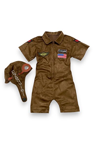 Mum Design Gifts Brown Pilot Costume with Shorts