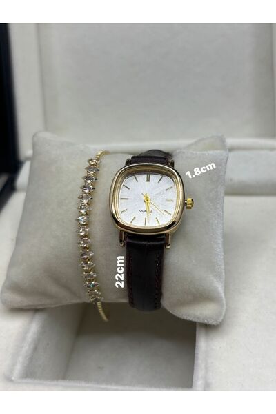 Brality Women's Wristwatch and Special Stone Waterway Bracelet – Genuine Burg...