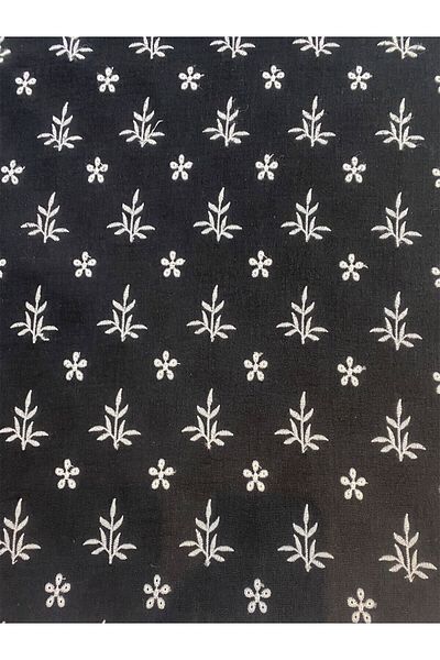 Yiğit Kumaş Embroidery Embroidered Muslin Fabric Black