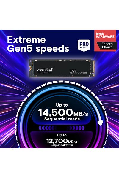Crucial SSD Crucial T705, 2 TB, PCI Express 5.0 NVMe, M.2 2280