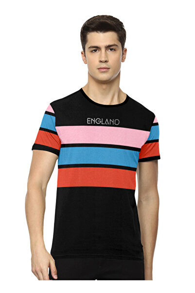 LAUREN SMITH تي شيرت رجالي كاجوال مخطط من القطن الغني - مجموعة لورين سميث للرجال