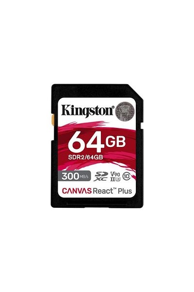 Kingston Sdr2-64Gb Canvas React Plus Sdxc Uhs-Ii 300R-260W U3 V90 for Full Hd-4K-8K Memory Card