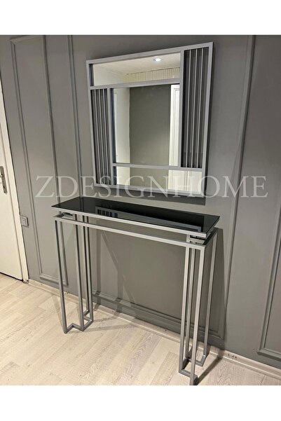 zdesignhome 80 Cm Ayna , 100X30X90 Cm Dresuar Gümüş Zdesignhome