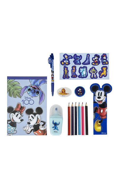 Disney Set de 100 de articole de papetărie pentru copii, dimensiuni: 37,5 cm x 25 cm x 3 cm