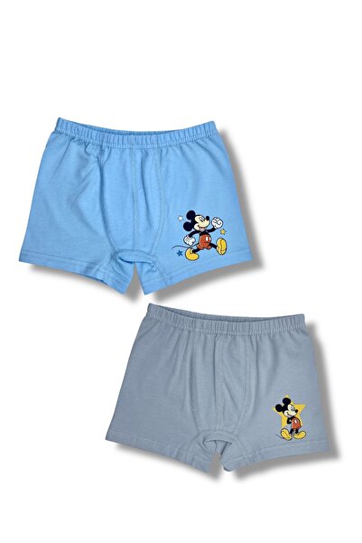 Mickey Mouse Lisanslı Erkek Çocuk 2 Takım Atlet Boxer 9560