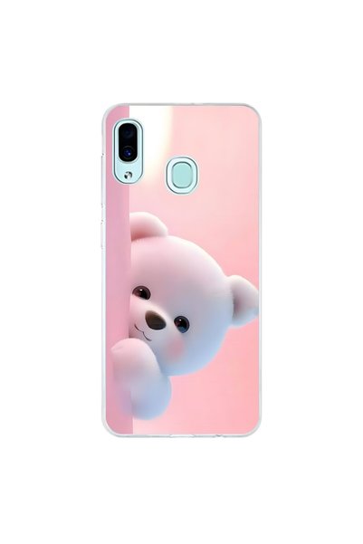 Dali Design حافظة شفافة متوافقة مع هاتف Samsung Galaxy A30 مع تصميم دمية دب ق...