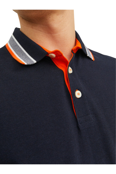 Jack & Jones JACK & JONES Paulos Polo SS T-Shirt - 12136668-Black Navy