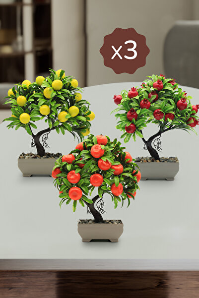 Ayshe Home Concept Dekoratif Saksılı Yapay Limon Ağacı Nar Ağacı Portakal Ağacı Çiçek