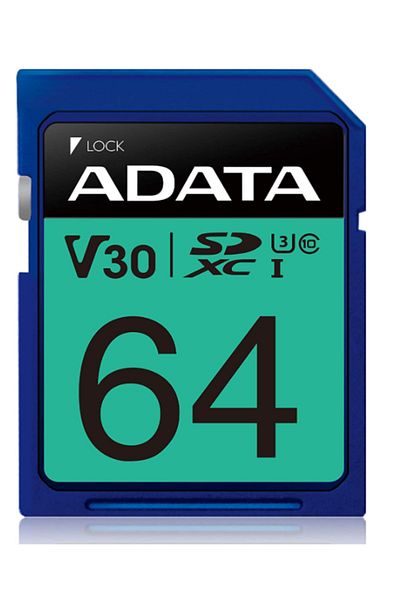 Adata ADATA Premier Pro Memory Card, 64GB, SDXC, UHS-I, U3, Class 10