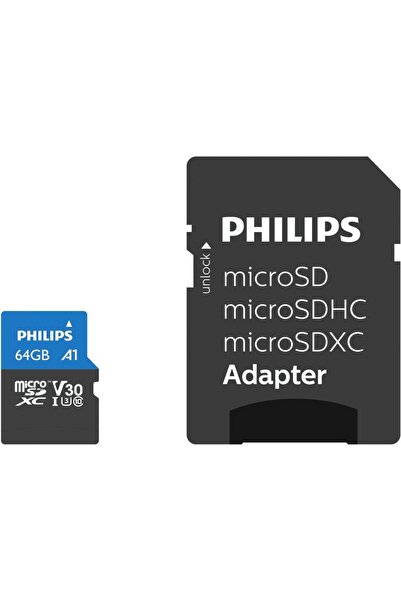 Philips Card de memorie Philips MicroSDXC, 64GB, Class 10 UHS-I U3, Adaptor S...