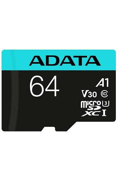 Adata Card de memorie ADATA Premier, MicroSDXC, 64GB, UHS-I, Class 10, U3 + Adaptor microSD
