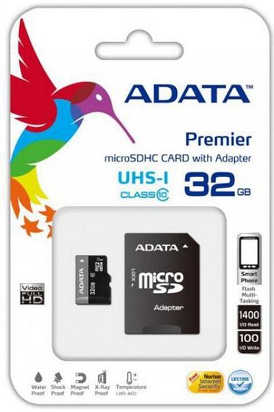 Adata Card A-DATA microSDHC UHS-I U1 Premier 32GB (Class 10) + Adaptor