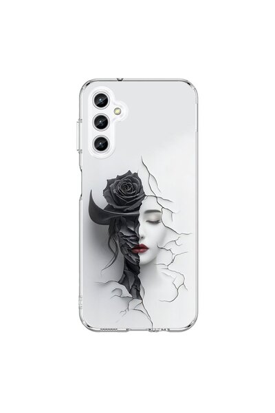 Dali Design Samsung Galaxy A25 Compatible Transparent Case with Aesthetic Fac...