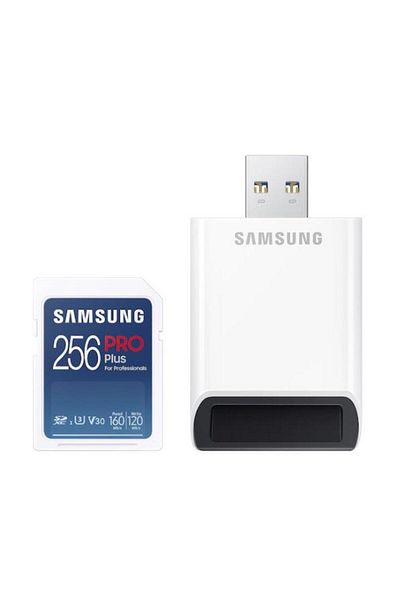 Samsung Samsung PRO Plus Memory Card MB-SD256KB/WW, SDXC, 256GB, UHS-I U3, V30, Class 10 + USB Adapter