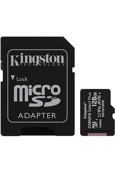 Kingston Card de memorie MicroSD Kingston Canvas Select Plus, 128GB, UHS-I, Class 10 + Adaptor SD