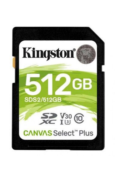 Kingston Card de memorie Kingston SDXC Canvas Select Plus, 512GB, Clasa 10, UHS-I U3 V30