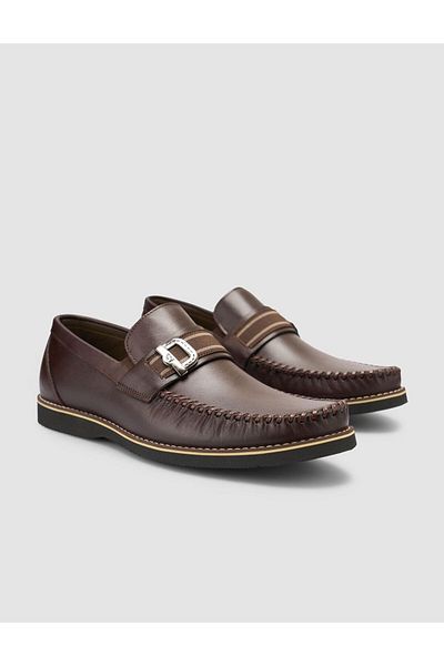 Cabani 100% Genuine Leather Brown Men's Loafer
