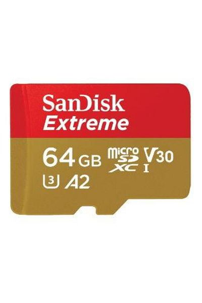 SanDisk SanDisk Extreme MicroSDXC Memory Card, 64GB, UHS-I U3, Class 10, V30 + SD Adapter