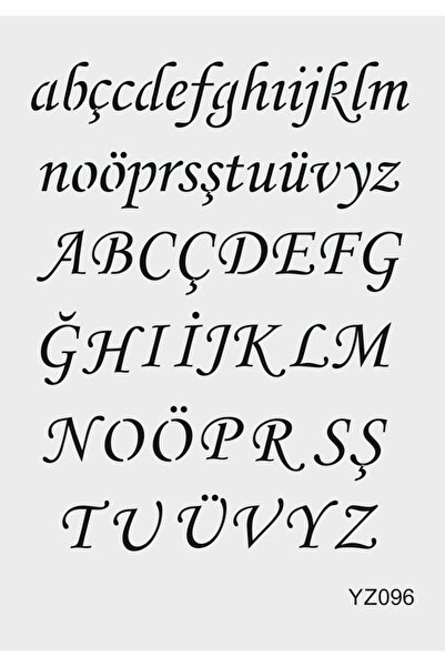 STENCİLTASARIM Stencil Tasarım Yz096 Alfabe Duvar Ahşap Cam Boyama Deseni