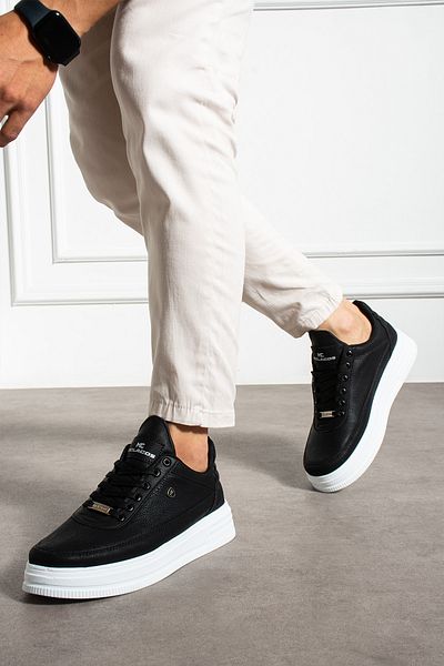 MCLACOS Men's Sneaker Casual Sports Shoes High Sole Black White- Comfortable Design X7