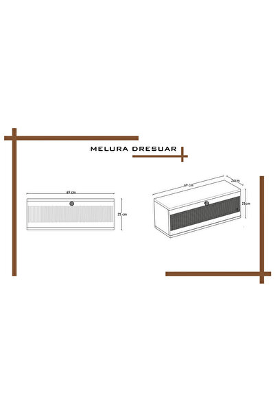 melura home MELURA DRESUAR SAFİR MEŞE %100 MDF KAPAKLI DUVARA MONTE
