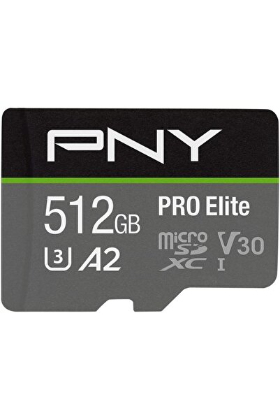 PNY Card de memorie PNY PRO Elite, 512GB, microSDXC, UHS-I U3, Clasa 10, V30,...